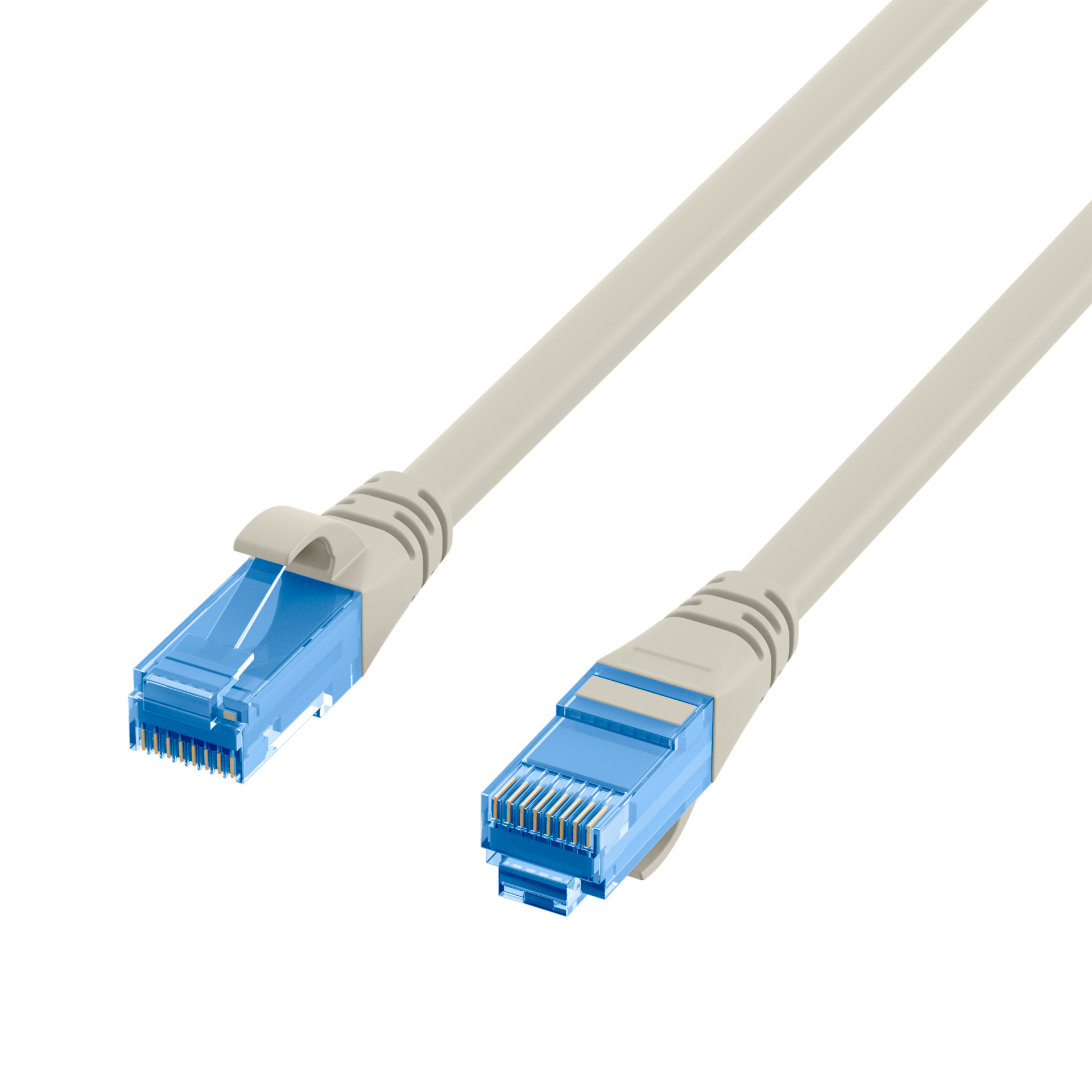 RJ45 Patch Cord Cat.6A U/UTP LSZH Premium 500MHz grey 0,25m