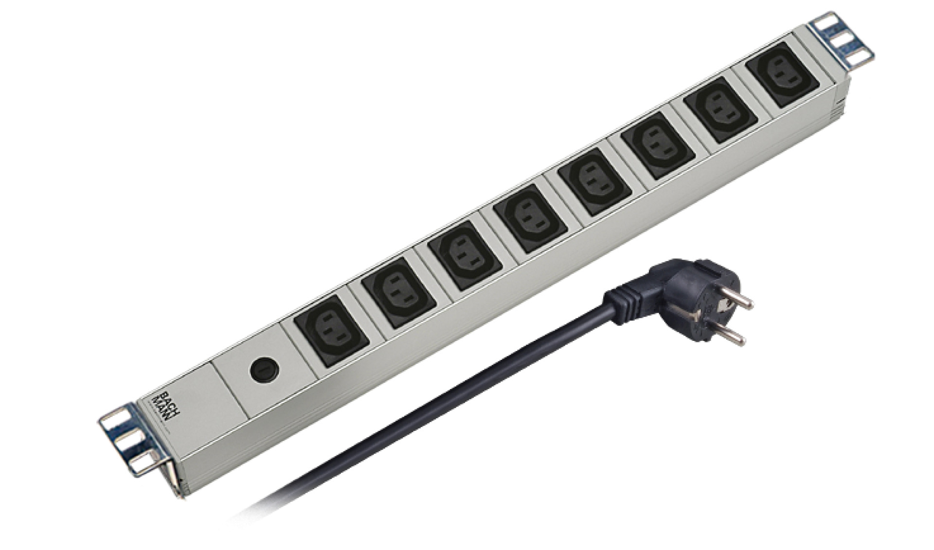 19" 1U Socket Strip 8 x IEC C13, Grey