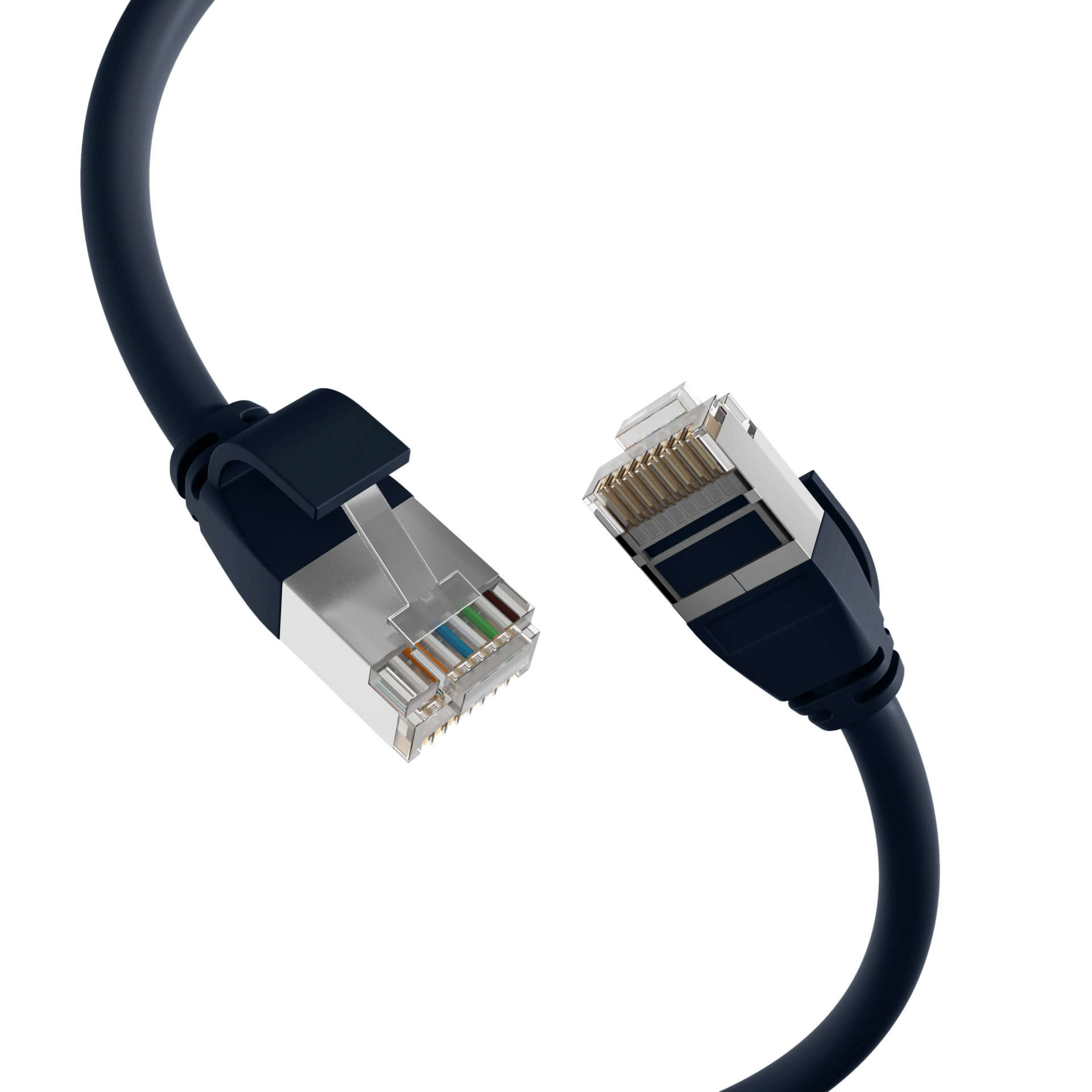 RJ45 Patchkabel Cat.6A U/FTP TPE 4mm ultraflex schwarz 0,15m
