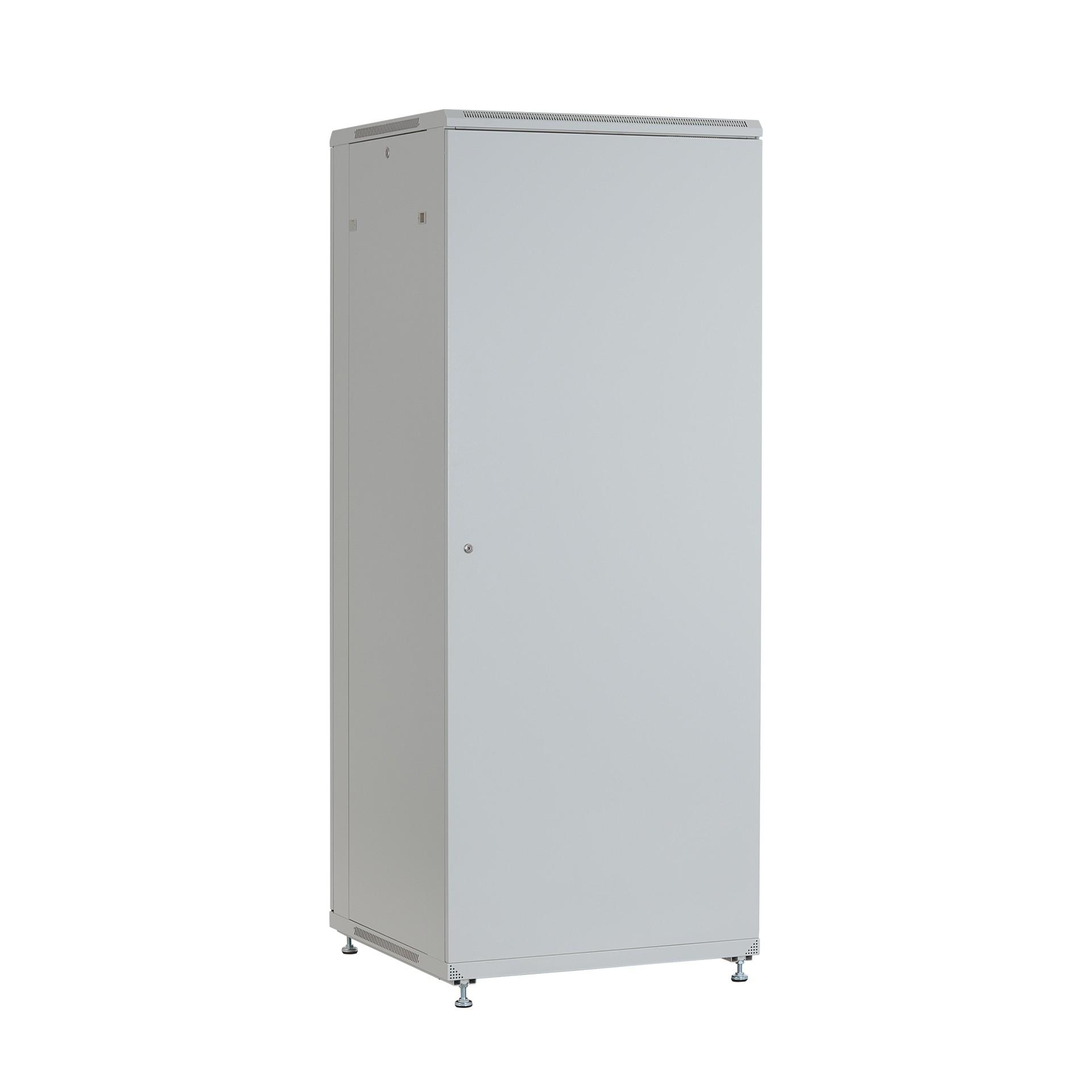 19'' Netzwerkschrank PEL 24HE 600x600 RAL7035,Front Glas 1-tlg.,Rück Stahl 1-tlg