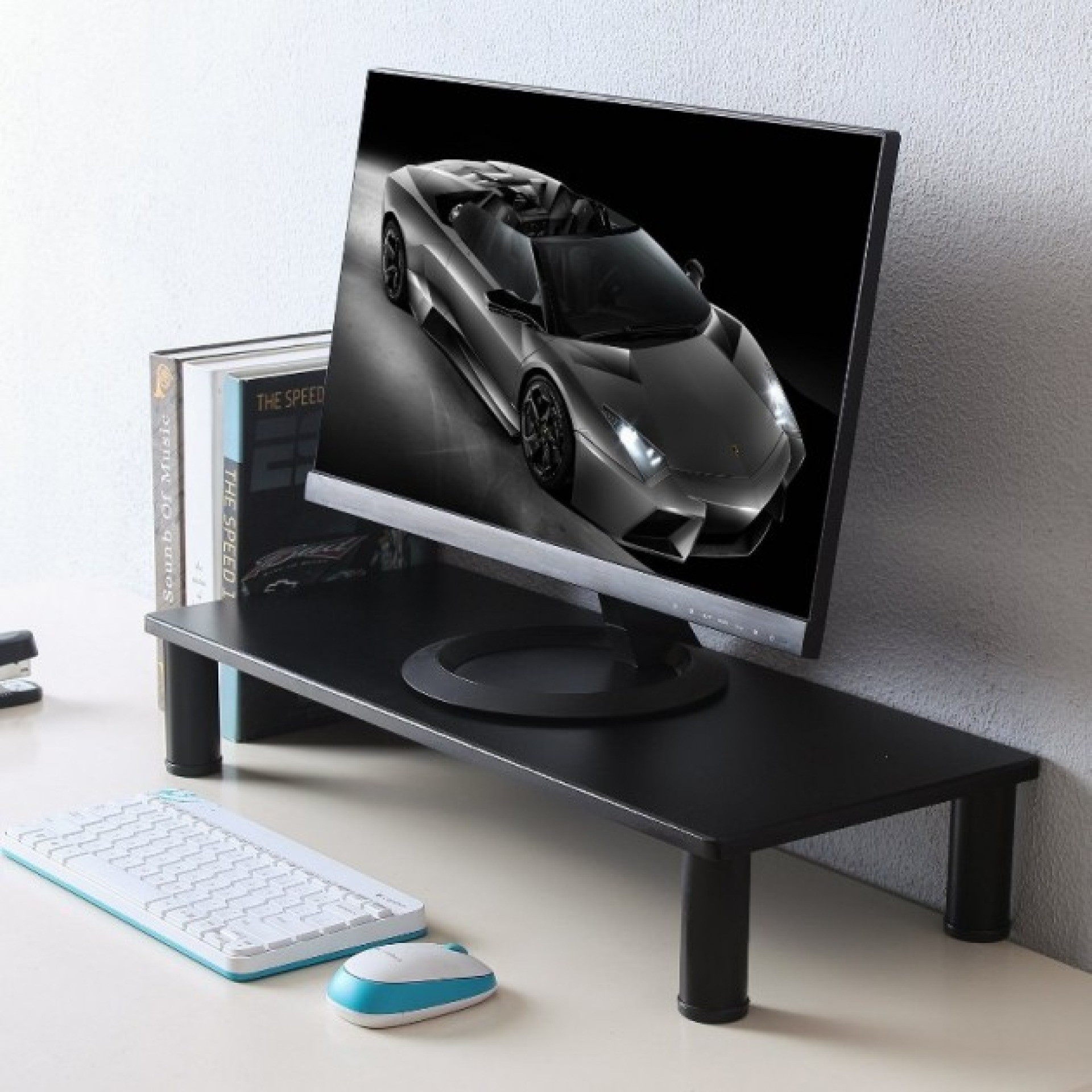 Monitor / Laptop Ablagetisch, schwarz, 370 x 235 x 120 mm