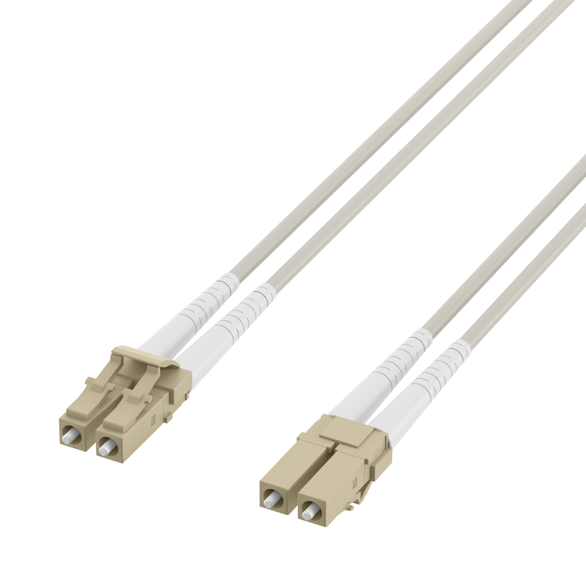 Duplex Patchkabel armiert LC-LC OM2 2m LSZH 3mm grau