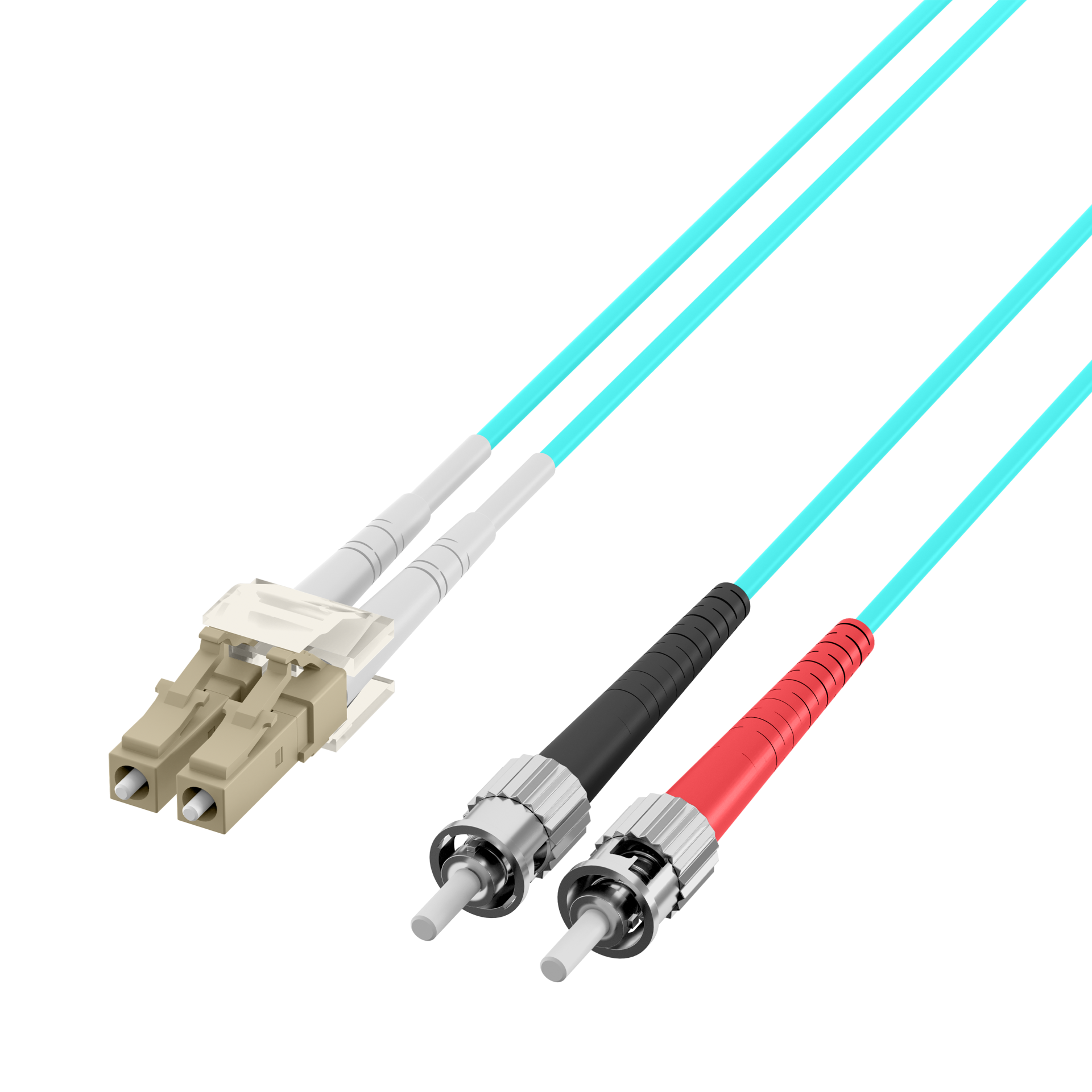 Duplex Patchkabel LC-ST OM3 0,5m LSZH 2mm aqua
