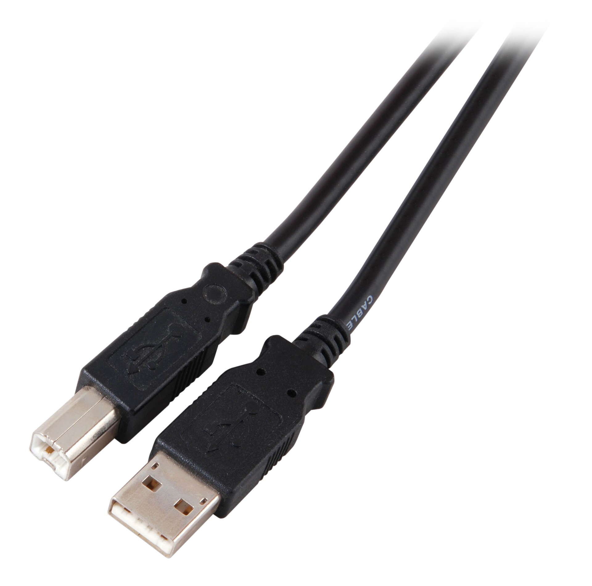 USB2.0 Connection Cable Type-A Plug to Type-B Plug, 90% Braiding, black, 5.0m