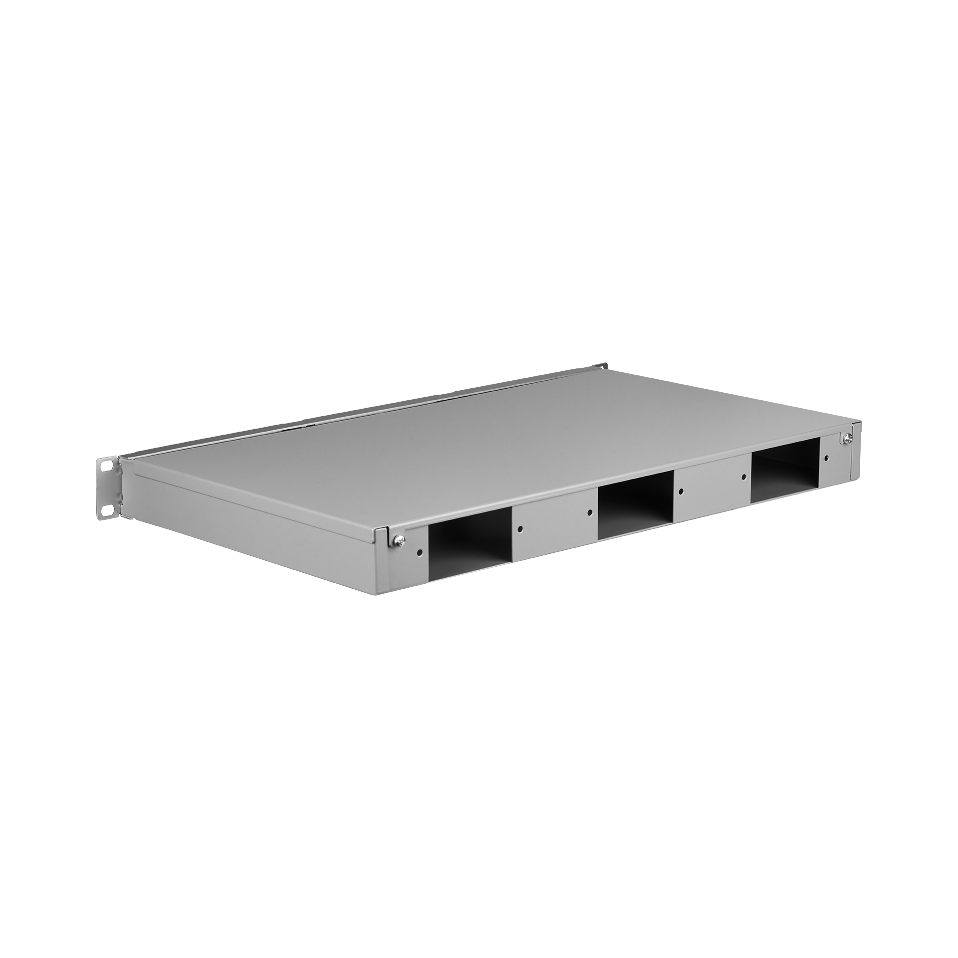19" 1U Subrack for 3x 7DU plug-in modules, aluminum front, grey