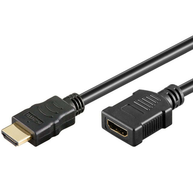 HDMI High Speed extension cable mit Ethernet M/F, black, 3 m