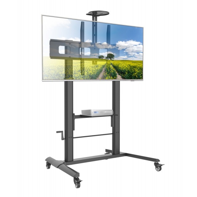 TV Trolley für LCD LED TV 52-110'', schwarz, mit Ablage