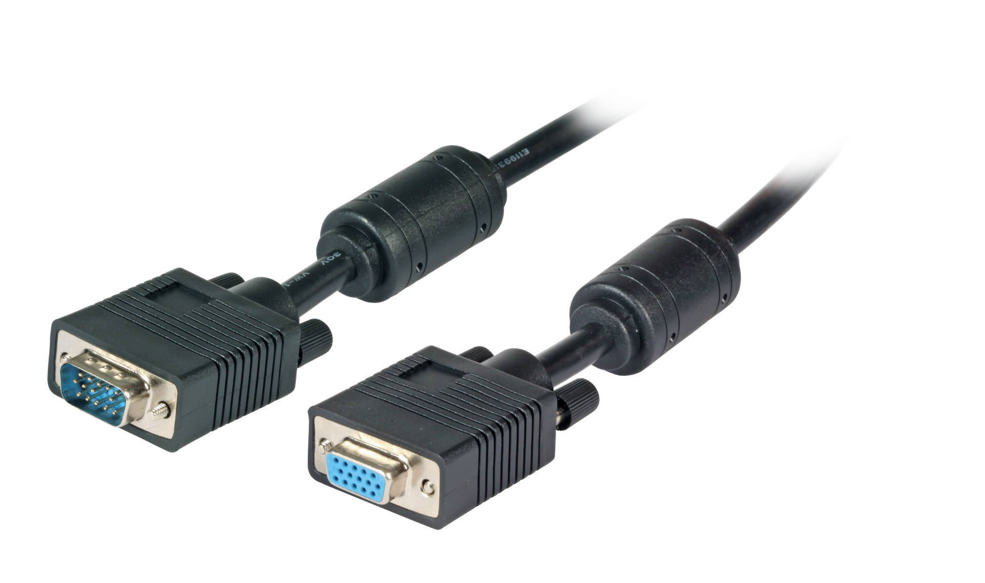 SVGA/HDTV Verlängerungskabel, 2x HD-DSub 15, St.-Bu., 1,8m, schwarz