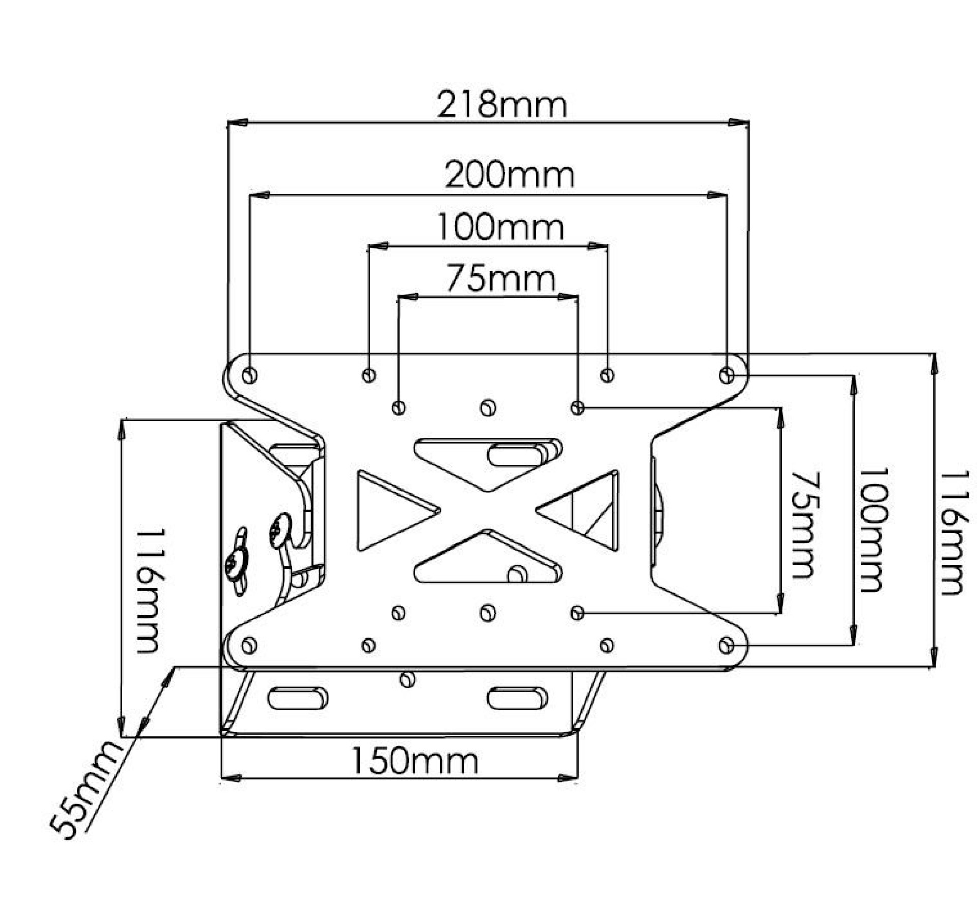 Wandhalterung für LCD TV LED 13"-31" mit Neigung, silber