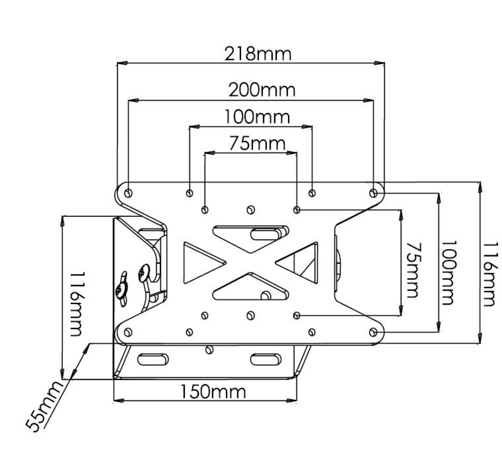 Wandhalterung für LCD TV LED 13"-31" mit Neigung, silber