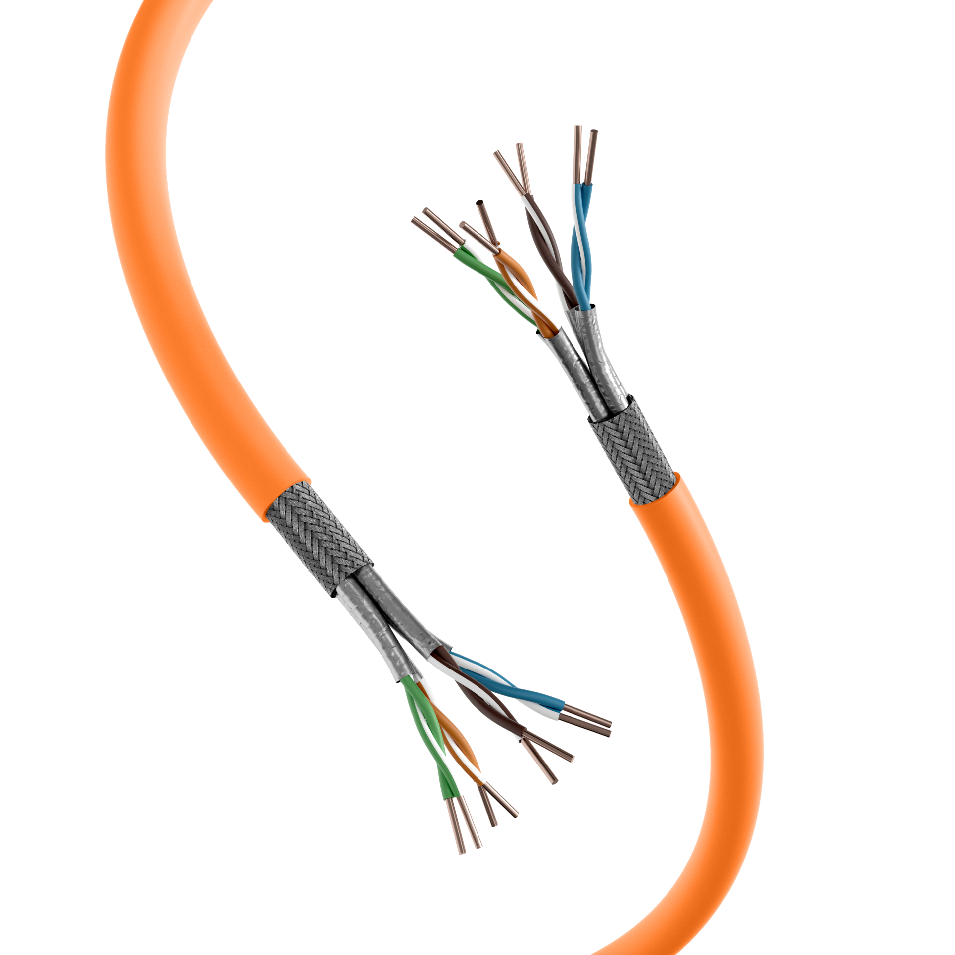 LAN Cat.7 1000 AWG 23 S/FTP,4P, CPR Dca, orange