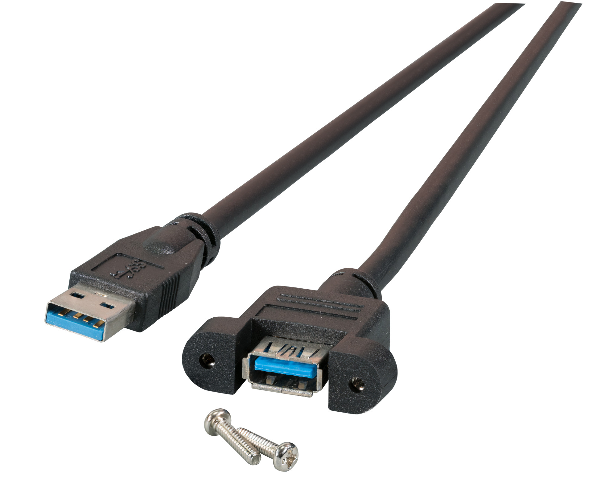 USB3.0 Verlängerungskabel A-A,St.-Einbaubuchse 1,8m schwarz