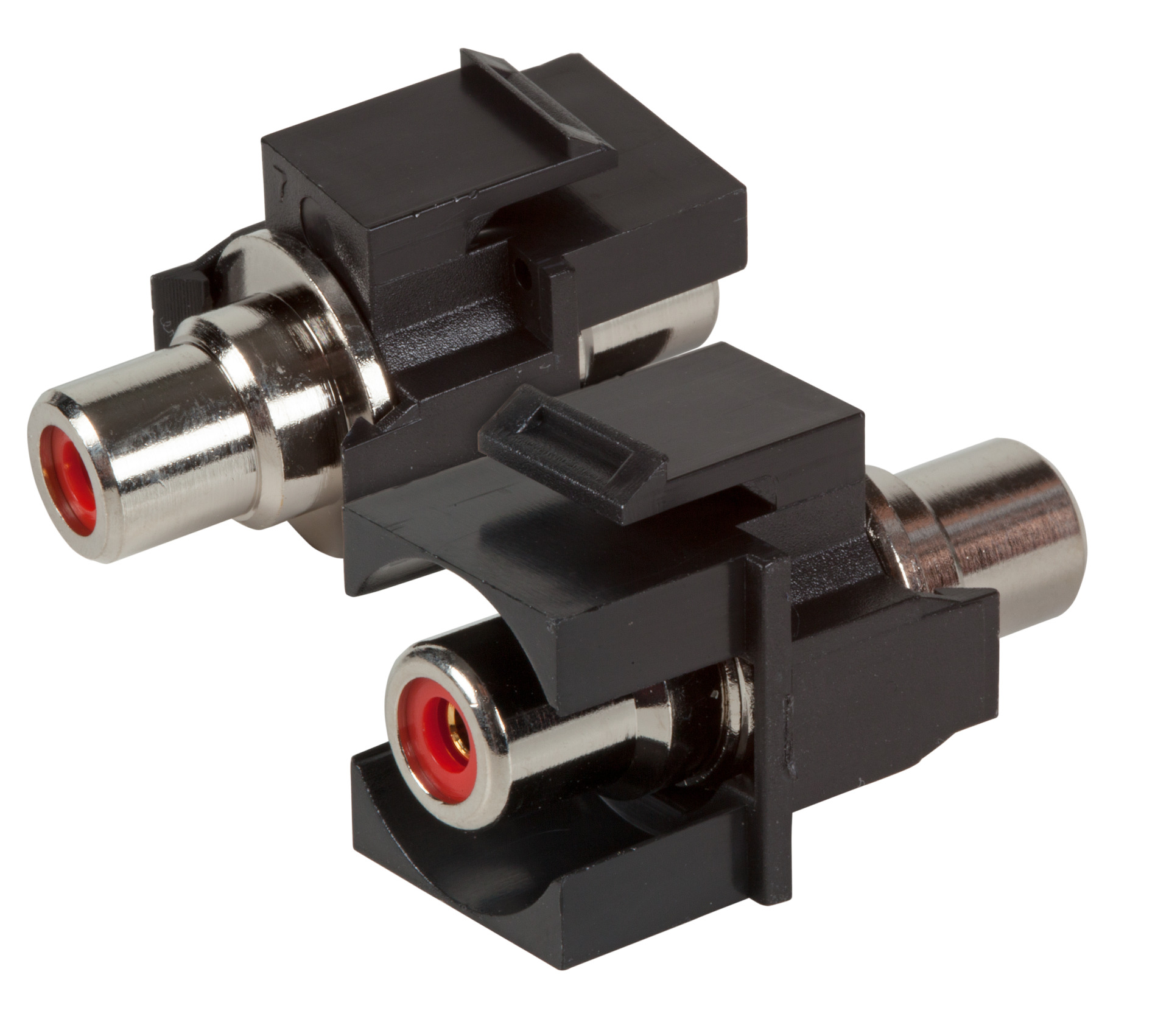 Keystone Einbauadapter Cinch weiß, roter Ring