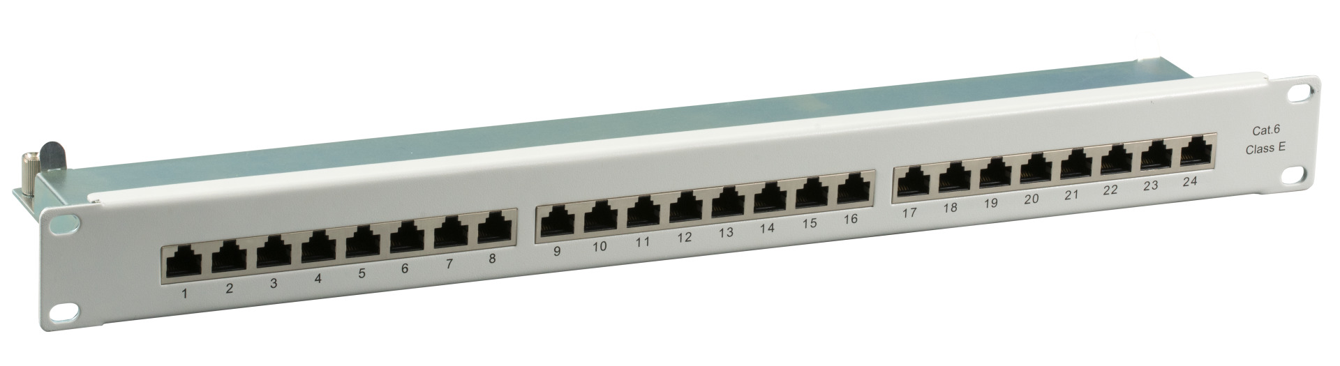 Patchpanel STP 24xRJ45 Cat.6, 19“ 1U, RAL7035 grey