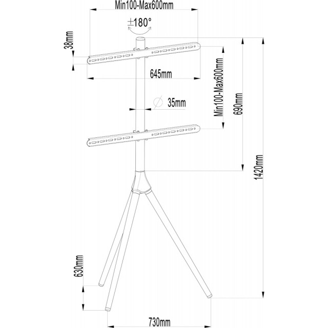 TV Floor Stand, Tripod Style, LCD TV LED 32"-65"