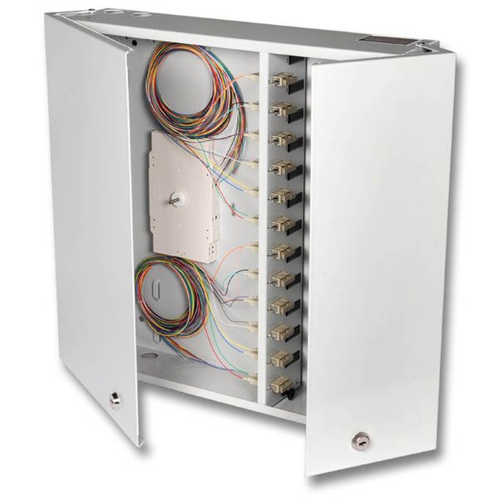 Wandverteiler 24x E2000®-APC,Pigtails/Kupplung