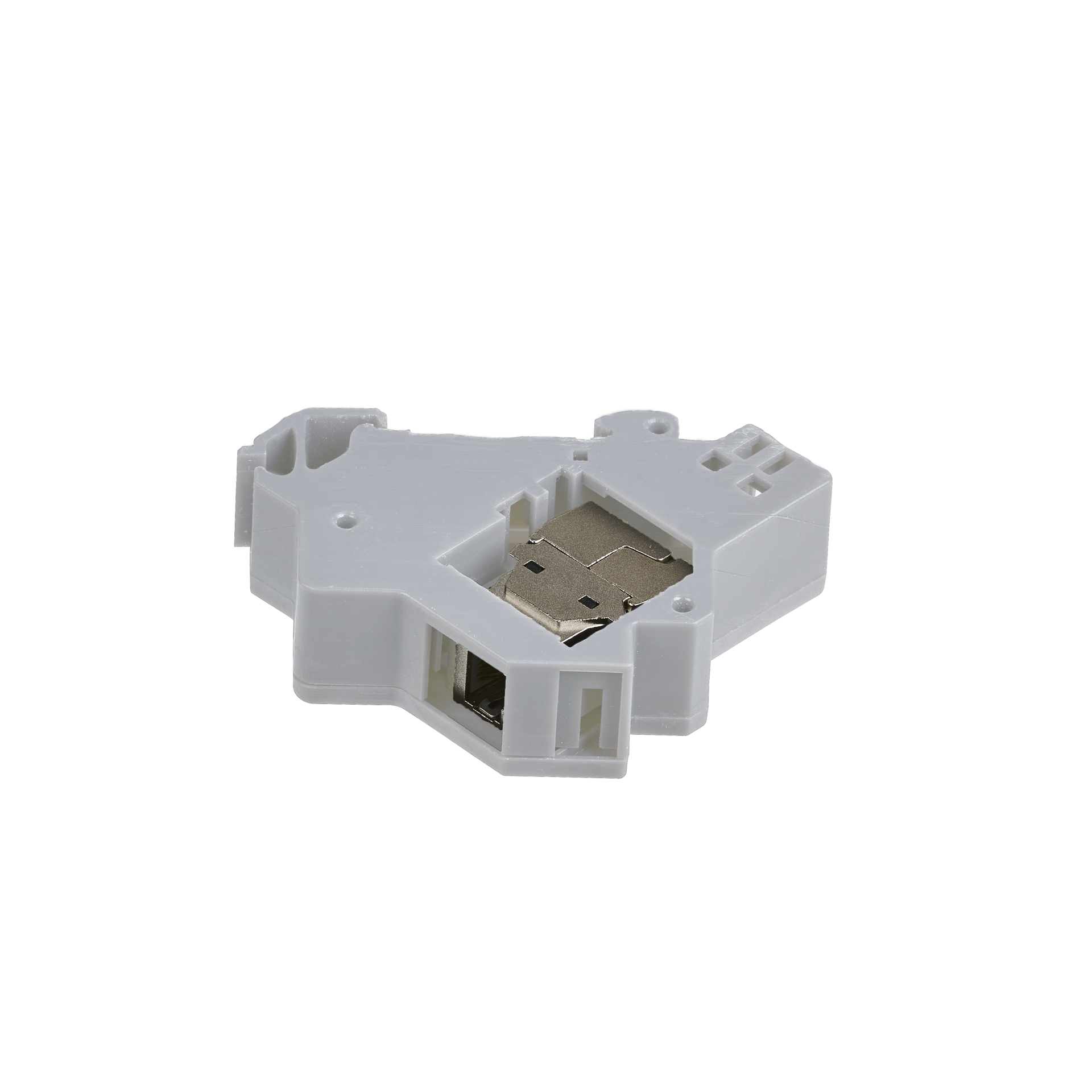 Keystone holder 1-Port, for DIN Rail in subdistribution, plastic