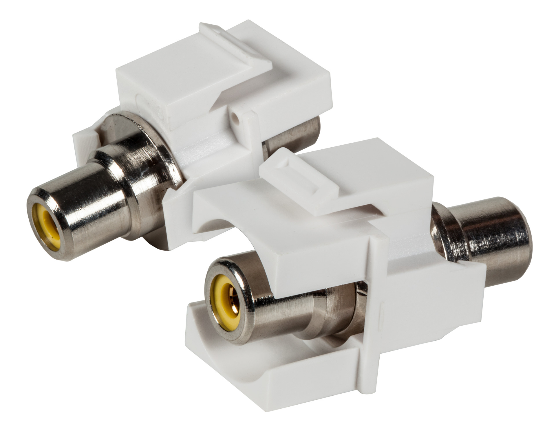 Keystone Einbauadapter Cinch weiß, roter Ring