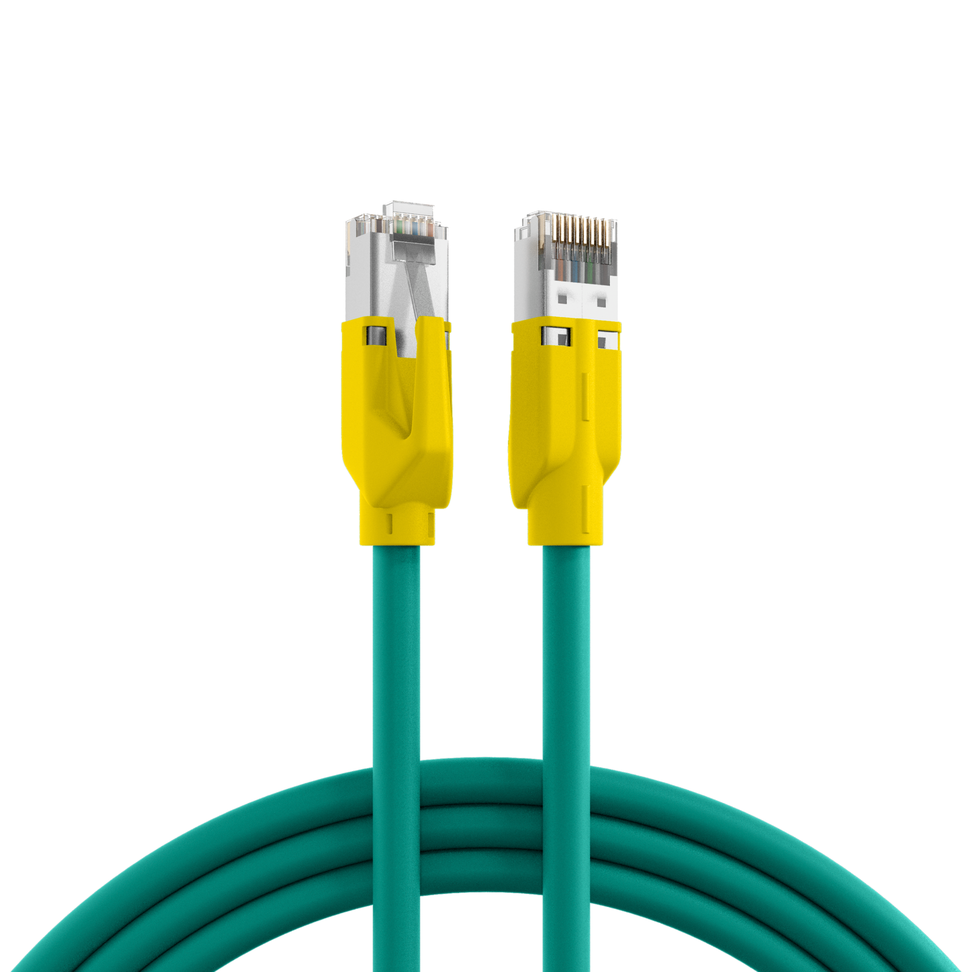 RJ45 Patchkabel Cat.5e SF/UTP PUR  TM21 Tülle gelb schleppfähig grün 40m