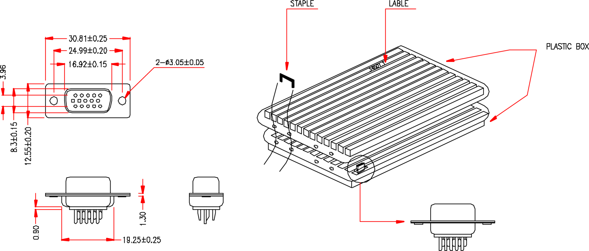 E-HDF 15 LL/Z, Lötbuchse 