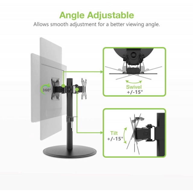 Desk stand for 2 LCD TV LED 17-32'', Black