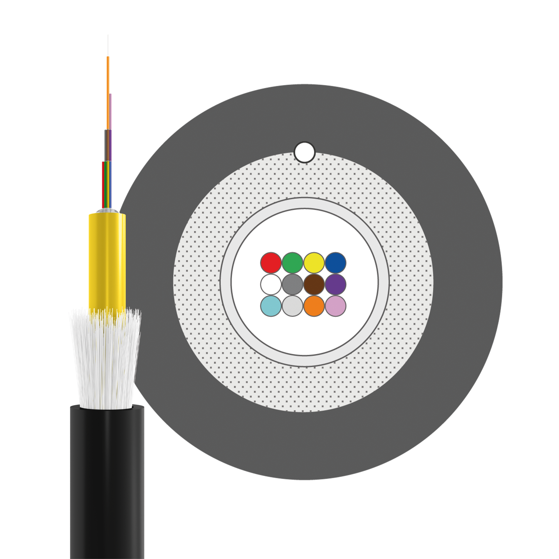 INFRALAN® U-DQ(ZN)BH OM3 12G (1x12) Eca 2000N LSZH schwarz 5,8mm