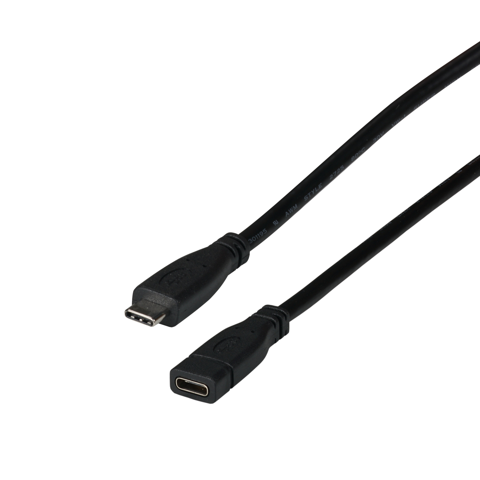 USB 3.2 Gen2 10Gbit 3A Verlängerungskabel, Typ-C Stecker - Typ-C Buchse, 1m