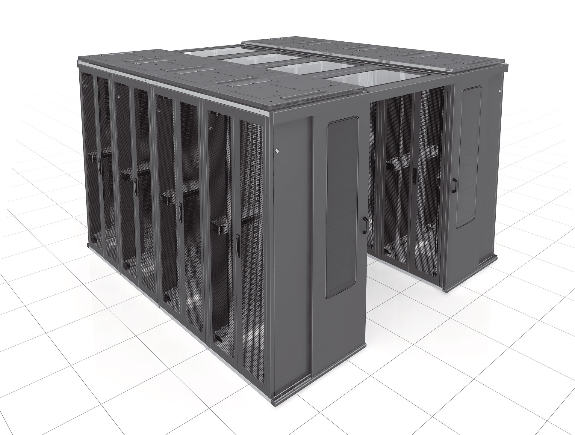 Schiebetür für Kalt-/Warmgang für PRO 42HE +100 mm, 1200 mm, RAL7035
