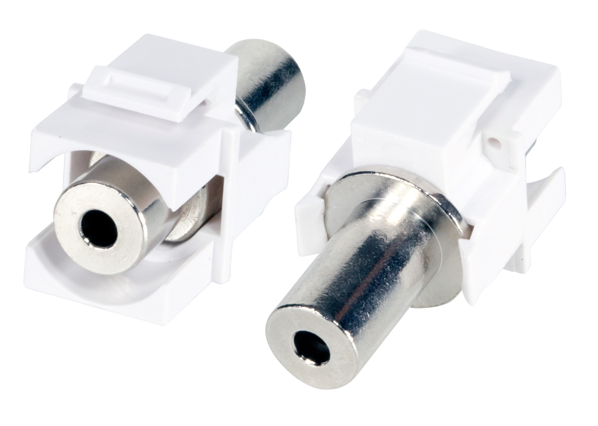 3.5mm stereo snap-in adapter, white, jack/jack