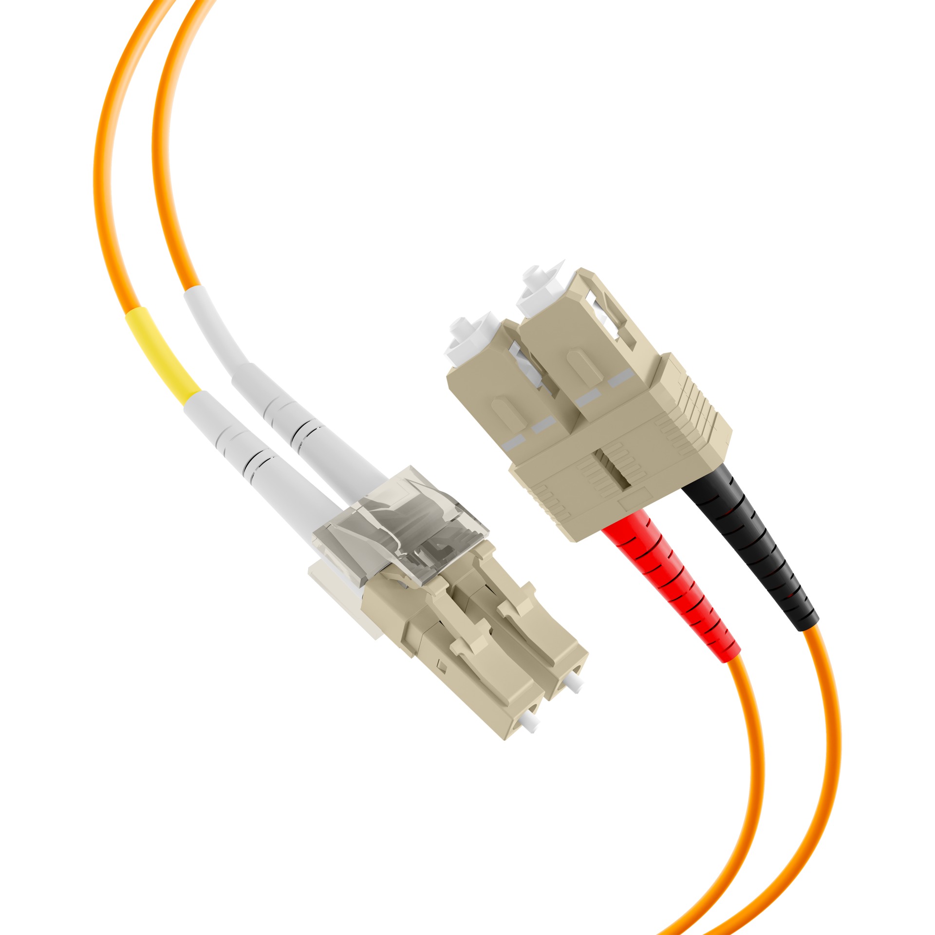 Duplex Patchkabel Flat-Twin LC-SC OM2 50m LSZH 3x5mm orange