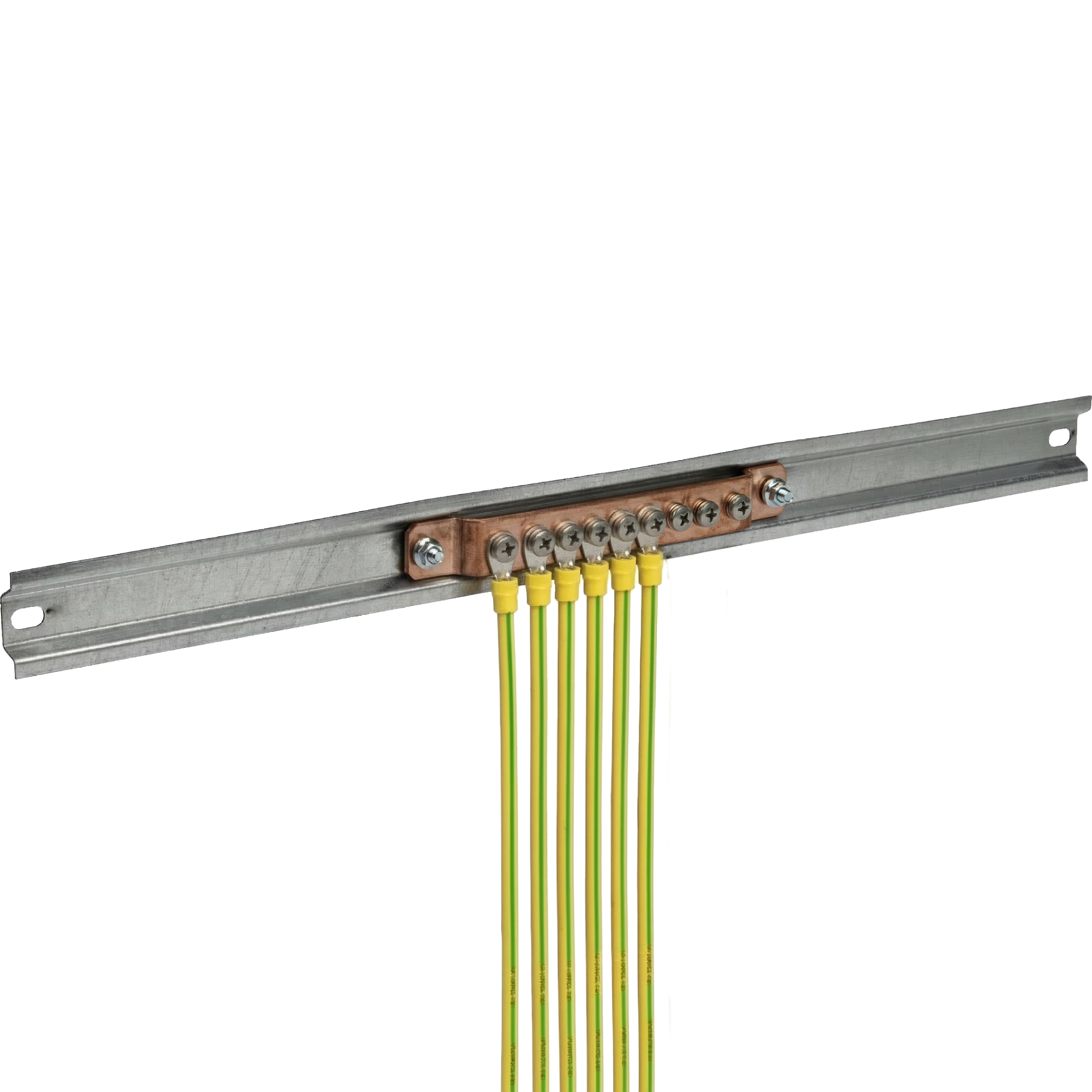 Earthing kit for cabinets, including hat profile 35 x 6.5mm for 19" mounting