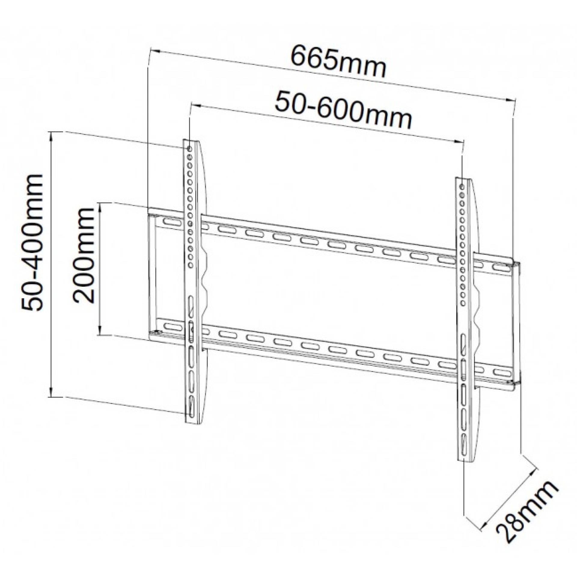 Wandhalterung für LCD TV LED 40"-65" ,fix, schwarz