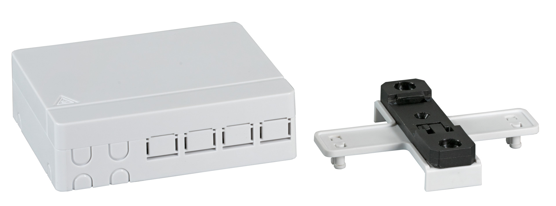 FTTH Indoor DIN RAIL Box for 4fiber, 4adapter and Fiber overlength box