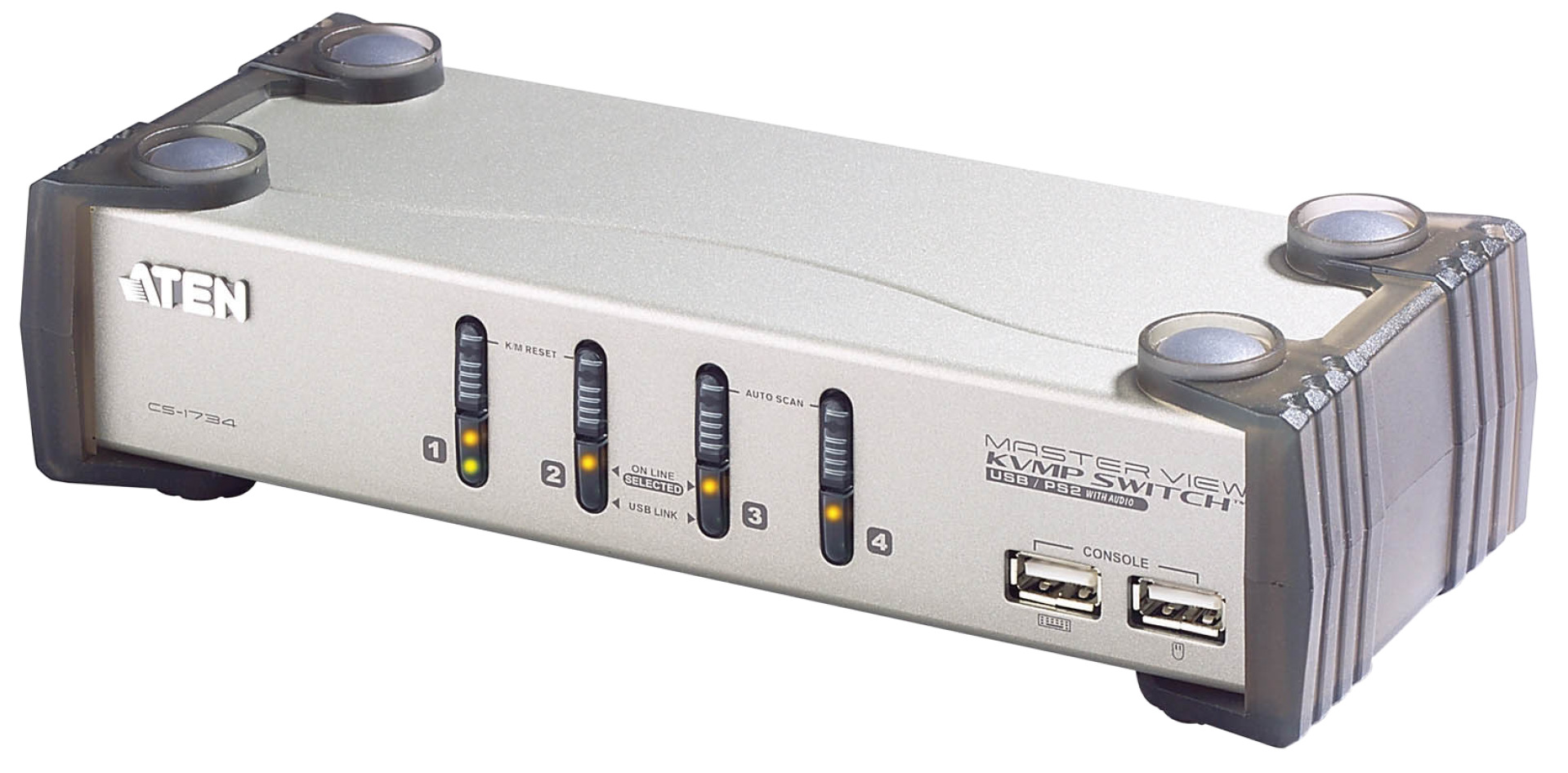 4-Port KVM-Switch USB-Audio, 2xUSB2.0 HUB, OSD, cableset