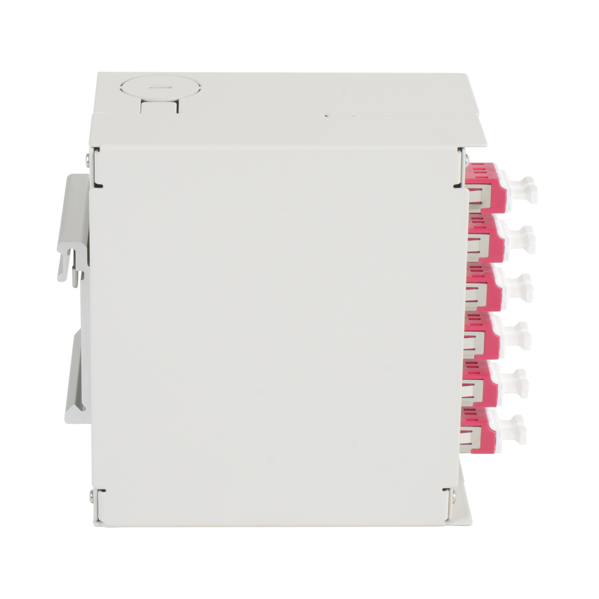 Hutschienenbox OM4 6xLC-Duplex Kupplung, ohne Pigtails