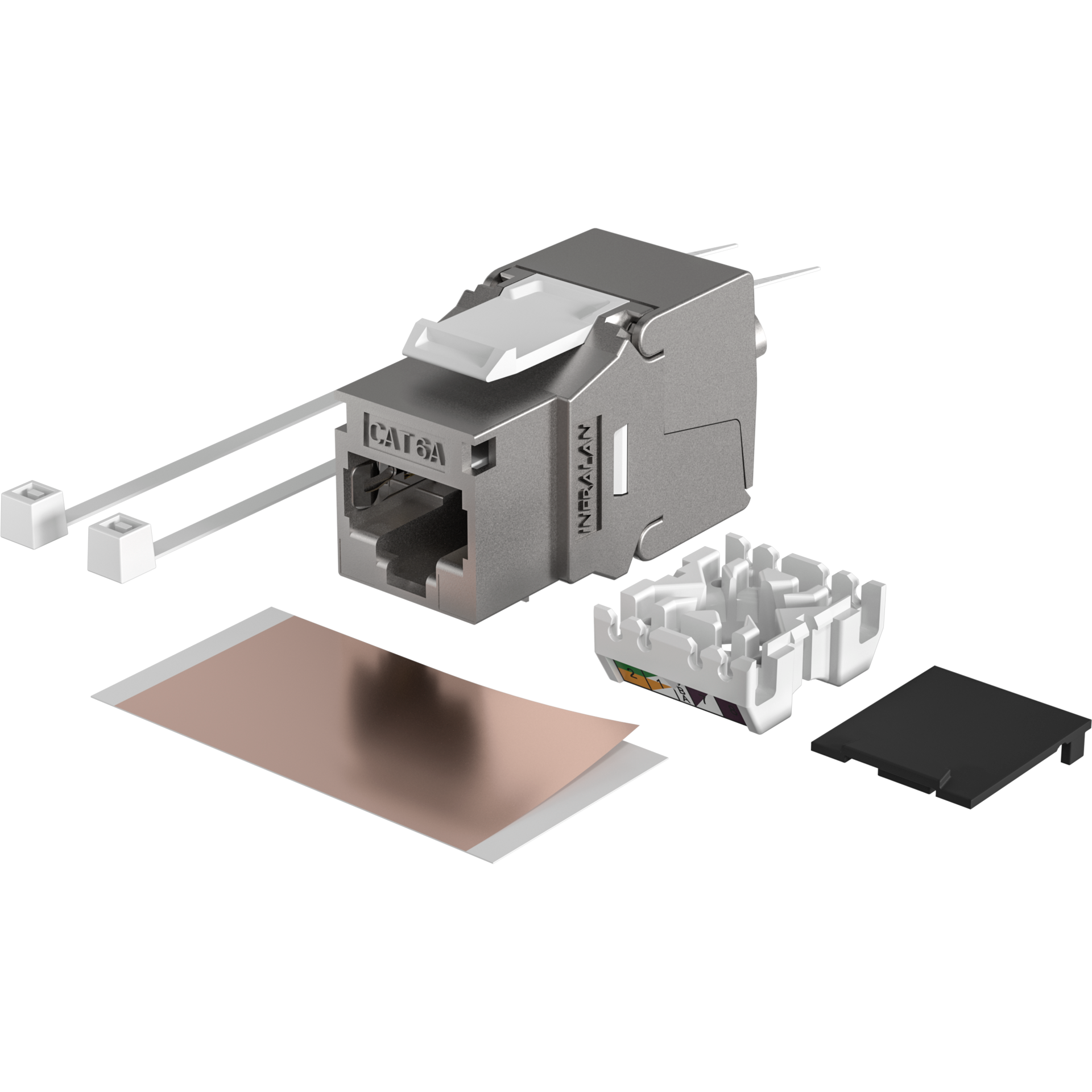 RJ45 Keystone STP, Cat.6A, 500MHz, component certified