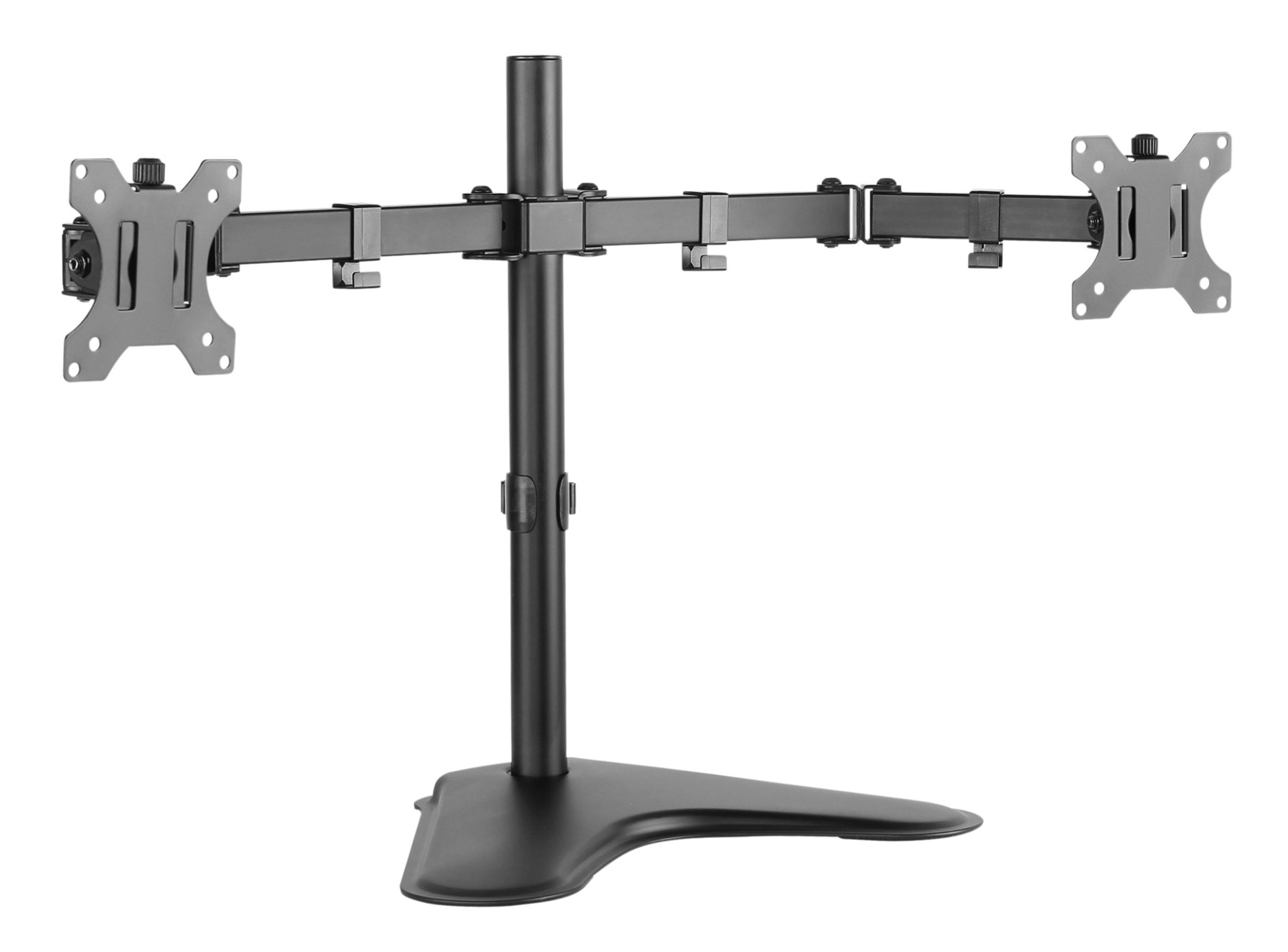 Desk stand for 2 LCDs 13"-32", with base