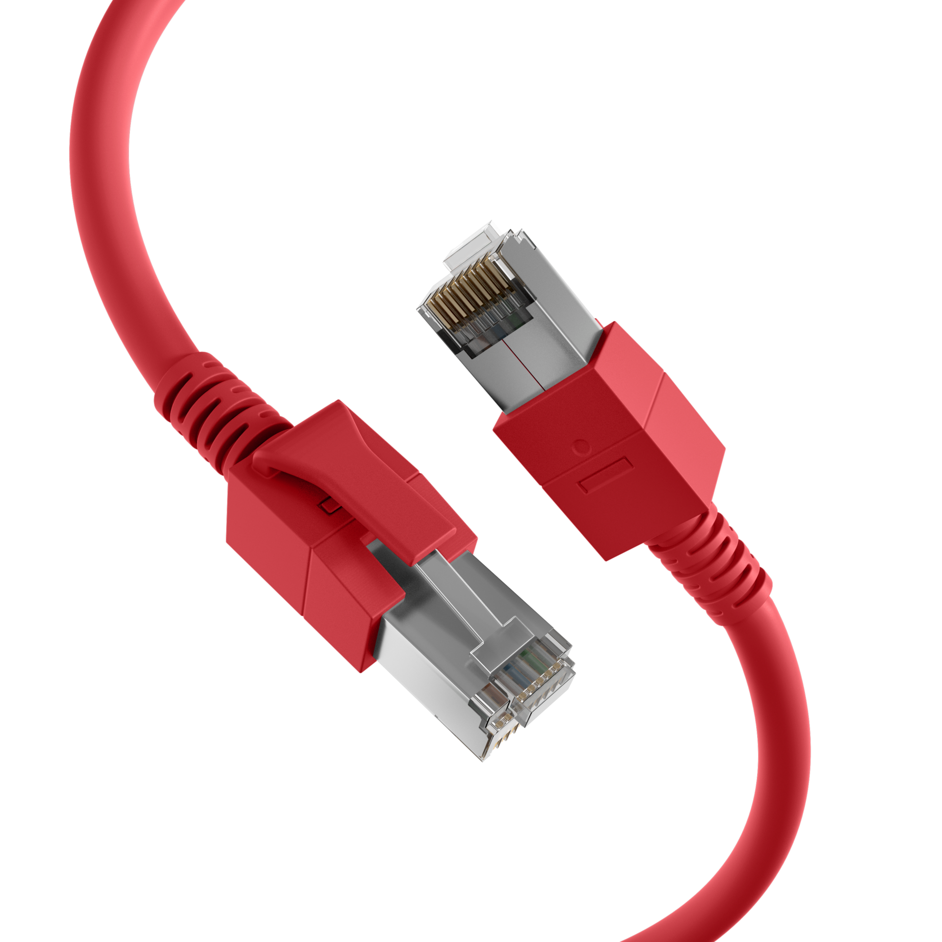 RJ45 Patchkabel Cat.6A S/FTP FRNC  VC LED rot 2m