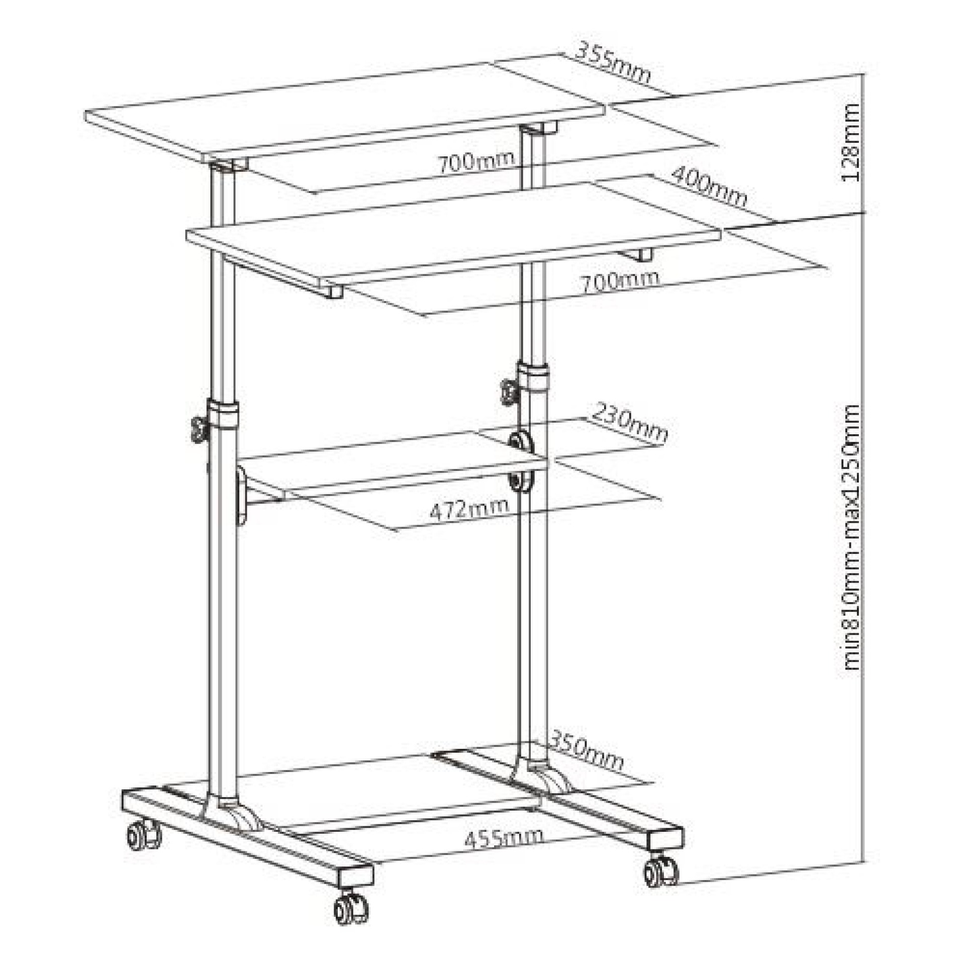 Universal Trolley für Notebook, 94-138cm