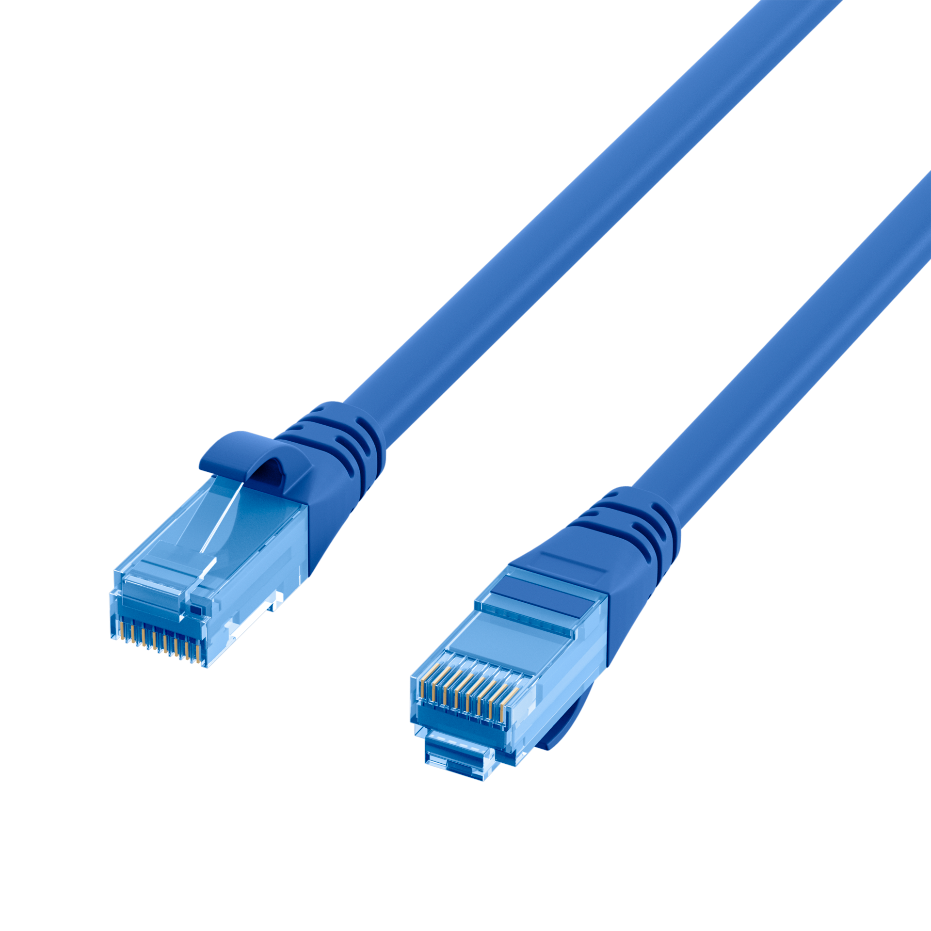 RJ45 Patchkabel Cat.6A U/UTP LSZH  Premium 500MHz blau 0,15m