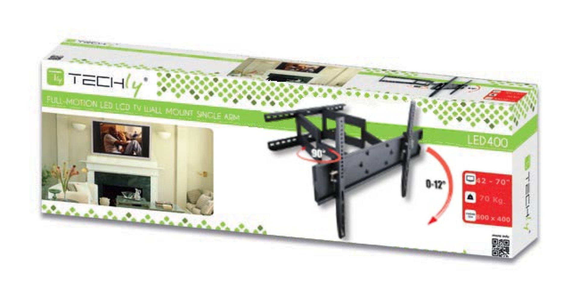 Wandhalterung für LCD TV LED 42"-70" FullMotion Dual Arm, schwarz