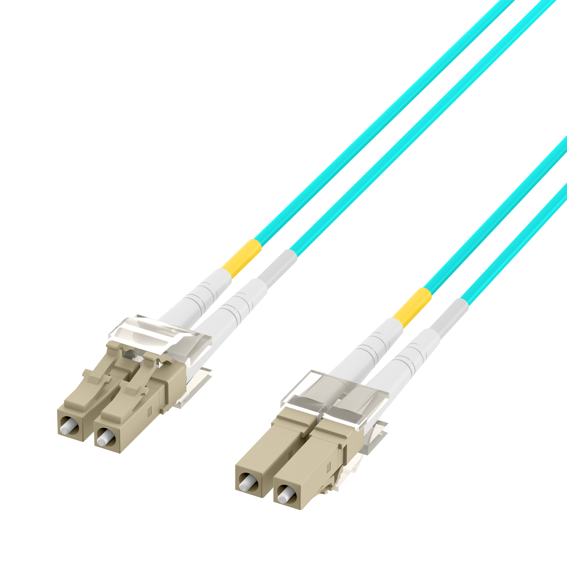 Duplex Patchkabel Flat-Twin LC-LC OM3 10m LSZH 3x5mm aqua