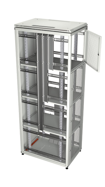 Co-Location Rack PRO, 2 x 20U, 800x1000 mm, F+R 2-Part Perforated, RAL9005