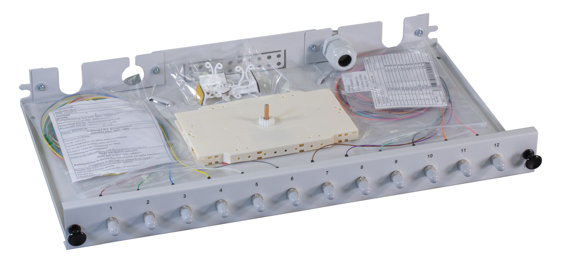 Splicebox ST 62.5/125µ OM1 extendable 24 Pigtails/24 Adapter