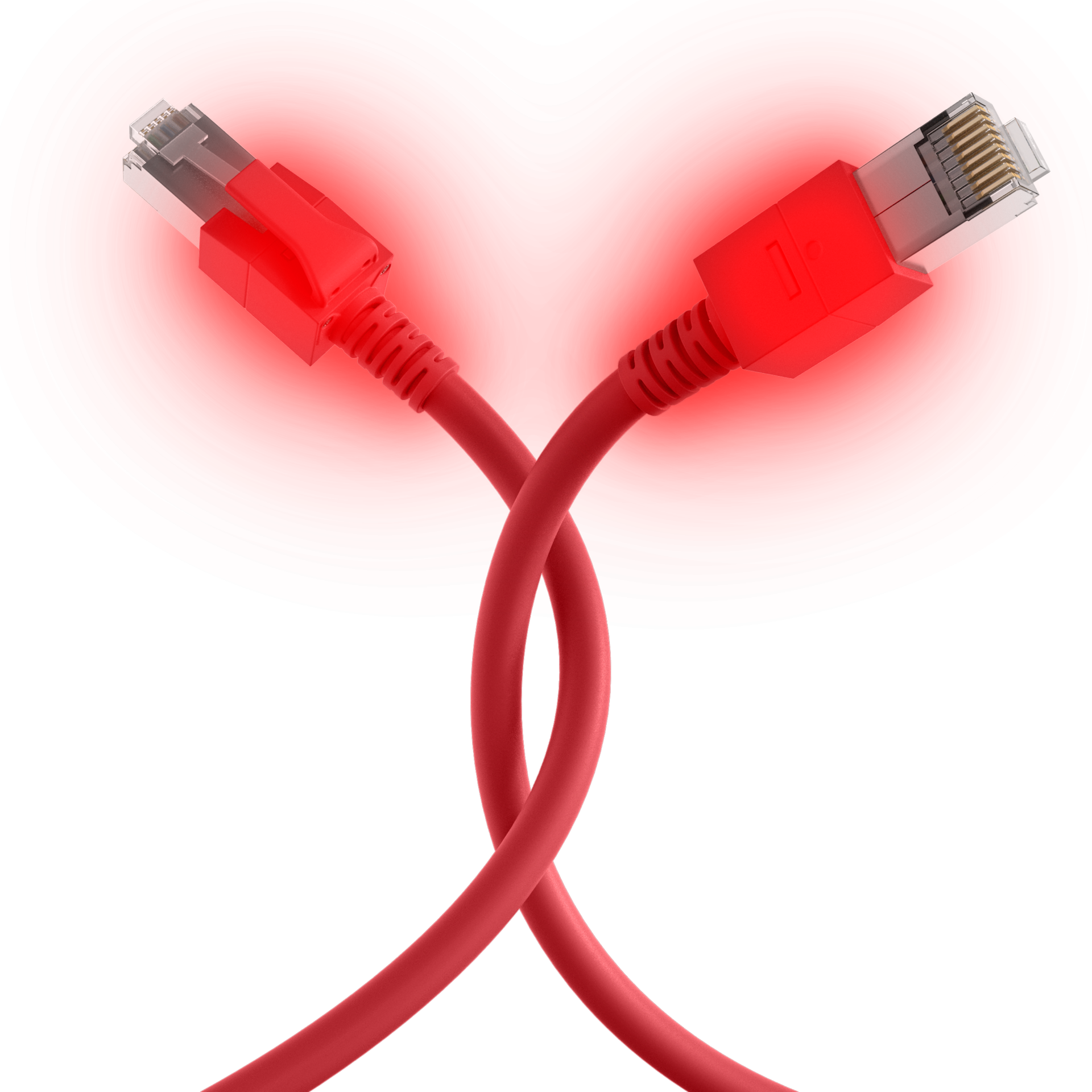 RJ45 Patch Cord Cat.6A S/FTP FRNC VC LED red 3m