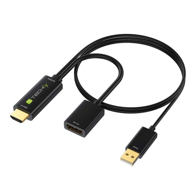 Adapter HDMI M auf DisplayPort F + USB-A M, 4K 60Hz