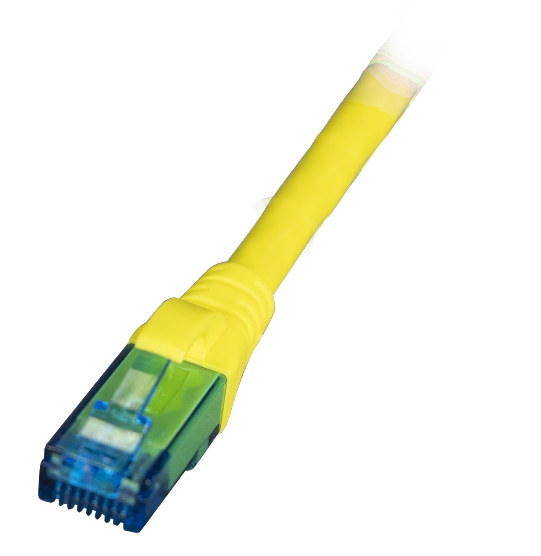 RJ45 Patchkabel U/UTP, Cat.6A, LSZH, Premium, 500MHz, 0,15m, gelb