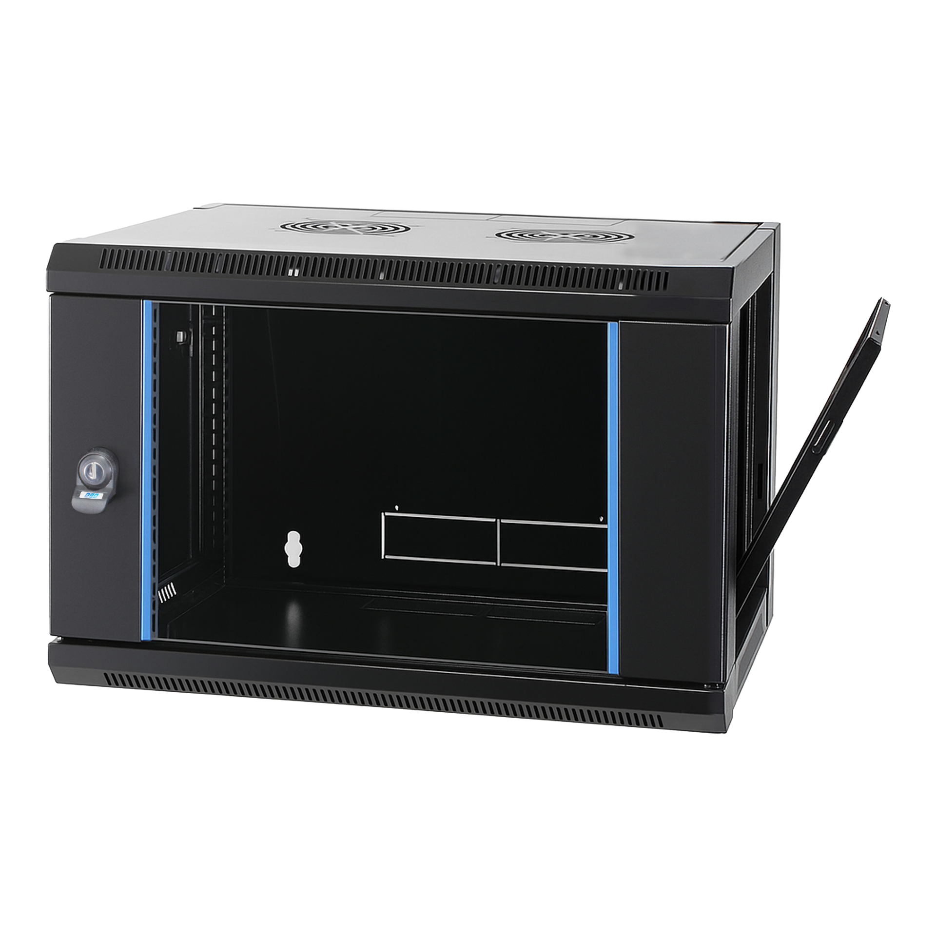 19" Wandgehäuse Flat Pack 9HE, Tiefe 600 mm, RAL9005