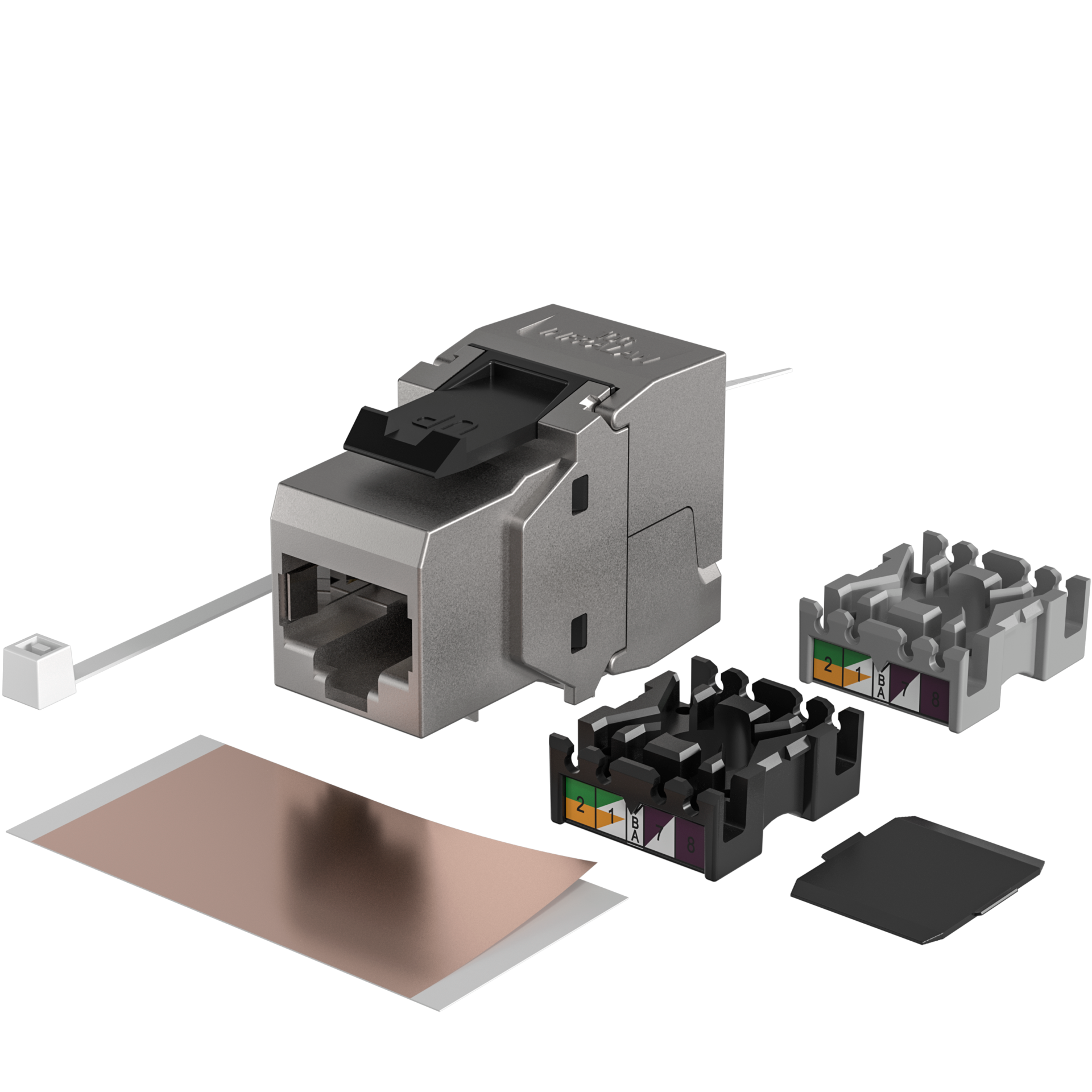 INFRALAN® RJ45 Keystone, Cat.6A / ClassEA, Component, PU 12