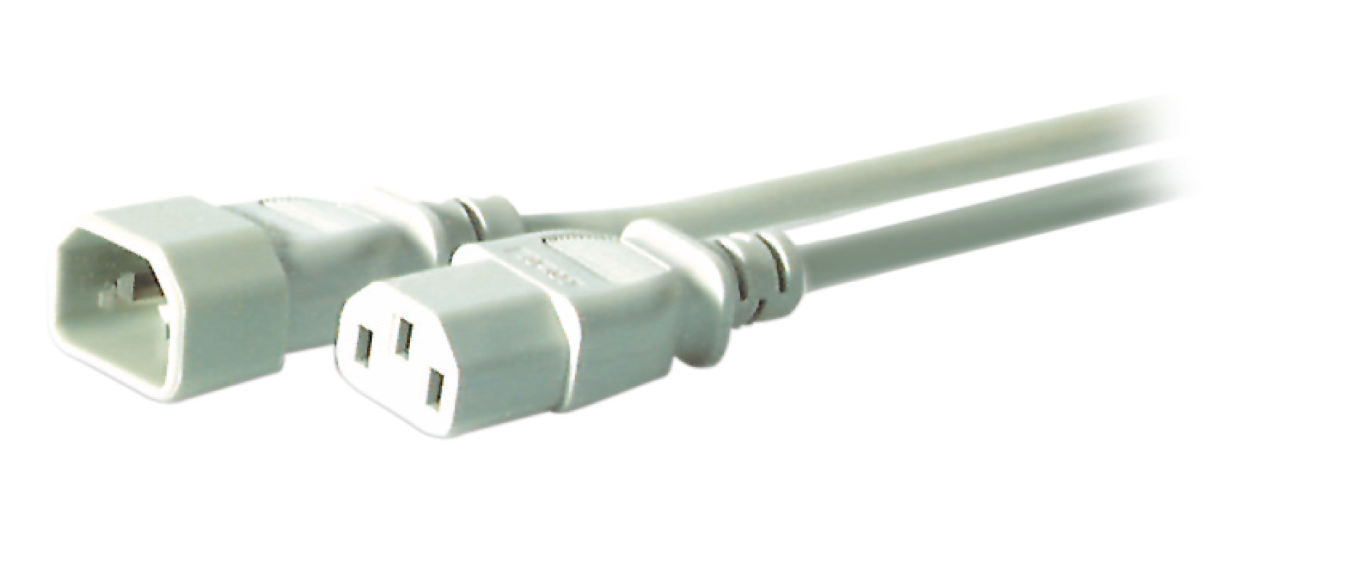 Extension Cable C14 180° - C13 180°, Grey, 1.8 m, 3 x 0.75 mm²